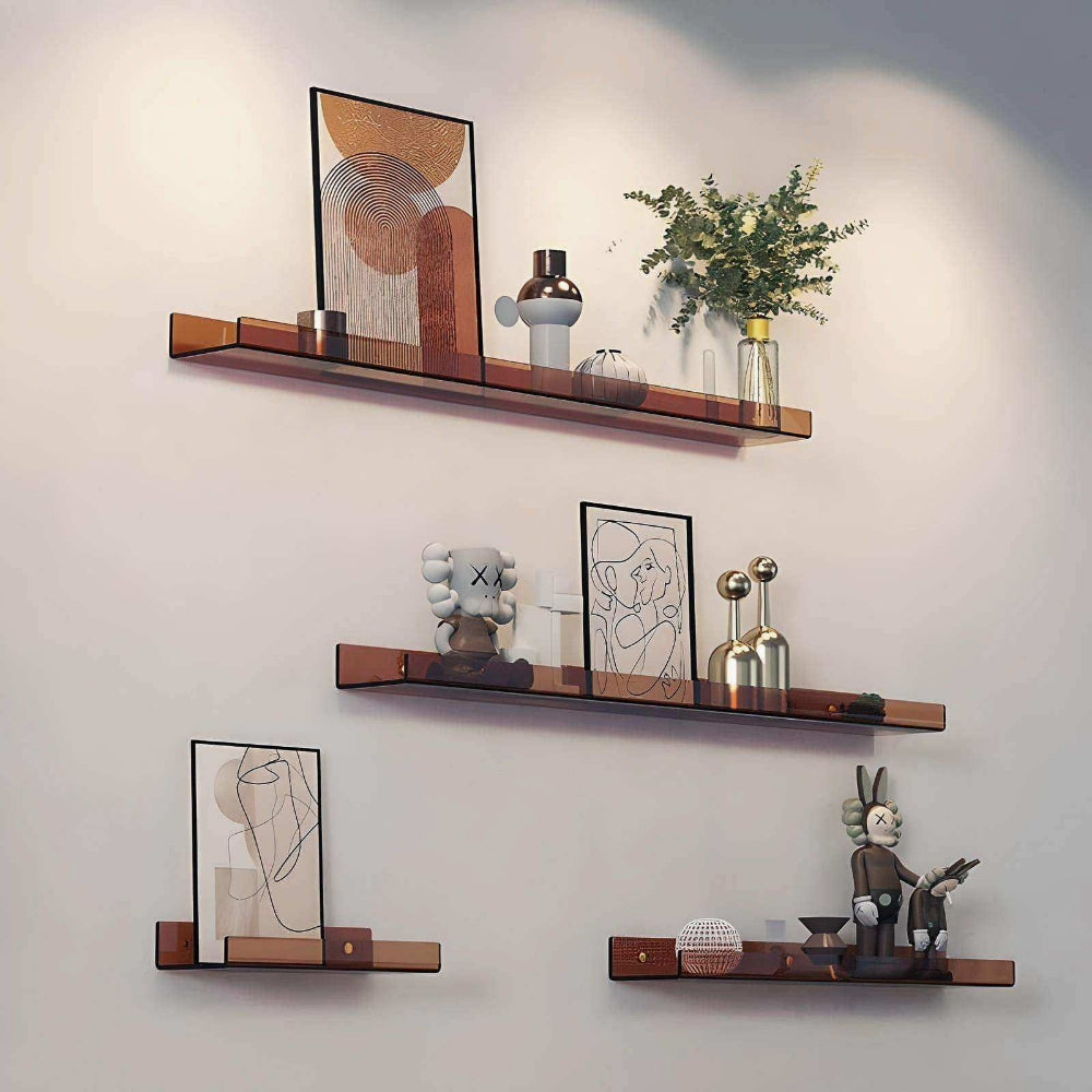 Sleek Wall-Mounted Shelf for Stylish Organization - Clear Acrylic