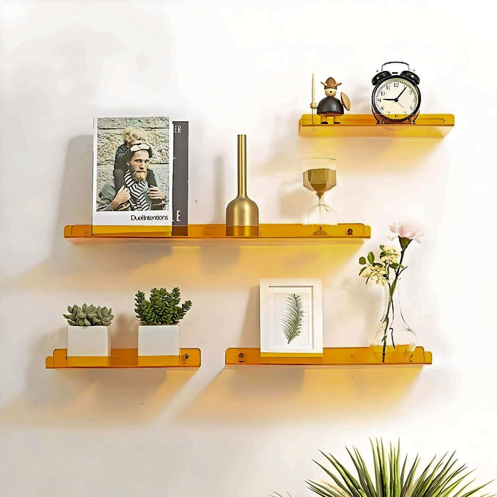 Sleek Wall-Mounted Shelf for Stylish Organization - Clear Acrylic