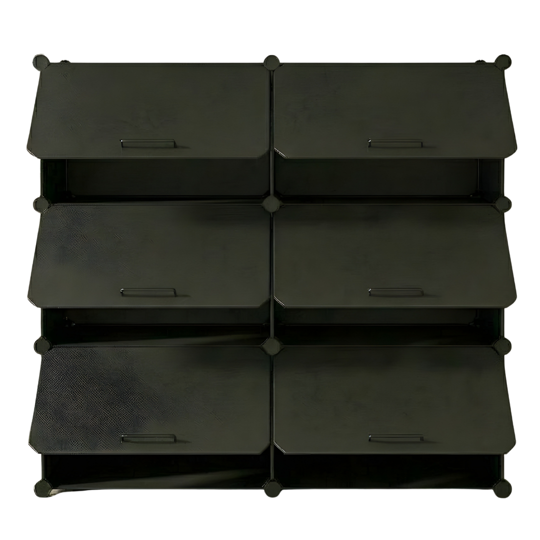 Detachable Panel Cube Shoe Organizer with Metal Structure and Tiered Design