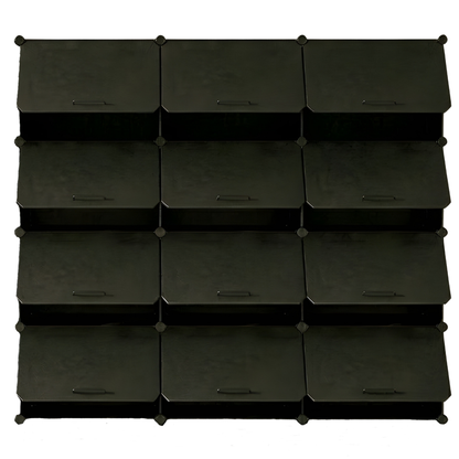 Detachable Panel Cube Shoe Organizer with Metal Structure and Tiered Design