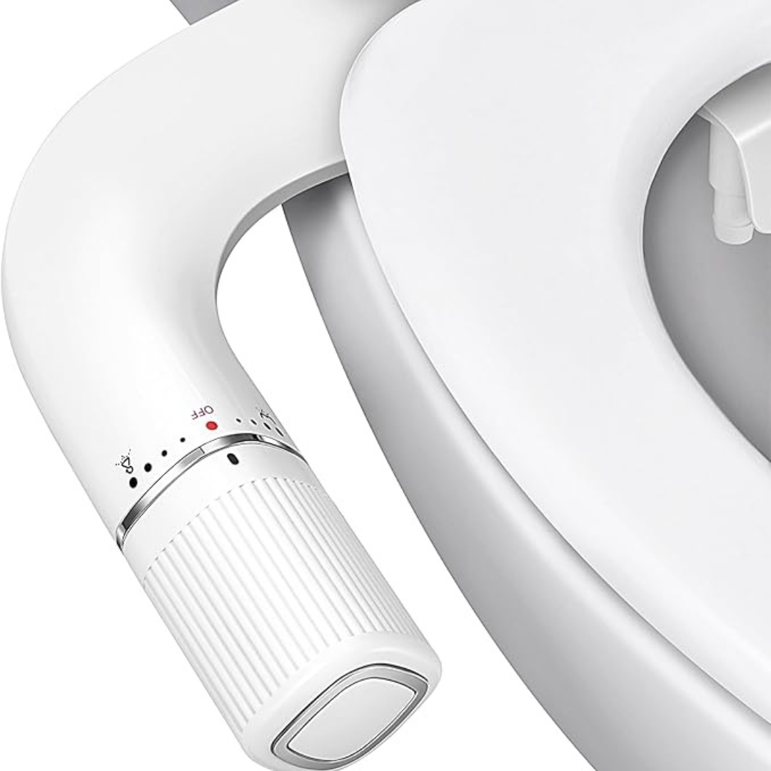 Bidet Toilet Attachment with Two Nozzles and Manual Water Control