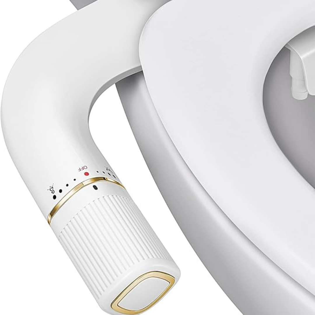 Bidet Toilet Attachment with Two Nozzles and Manual Water Control