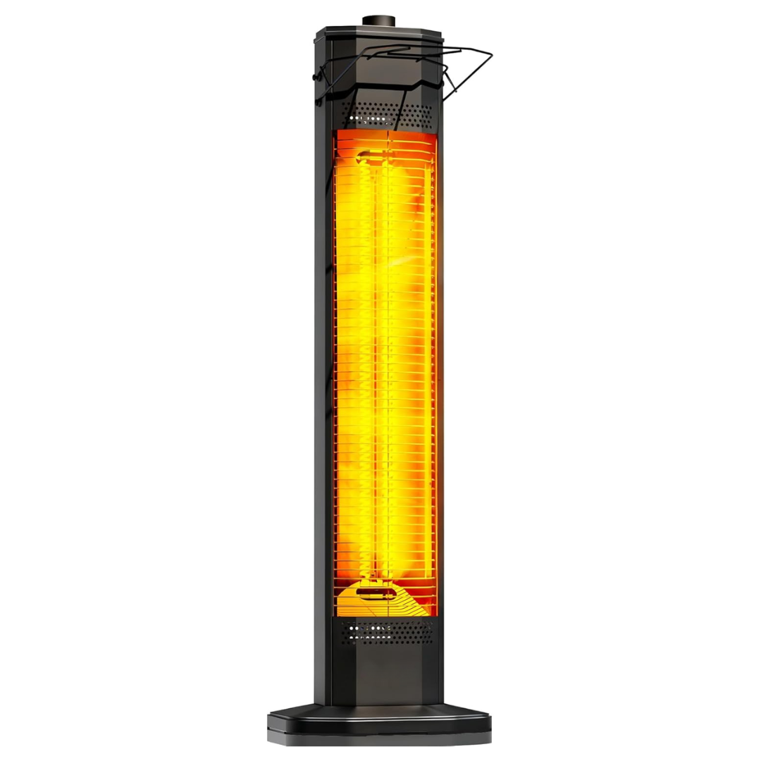Electric Patio Heater with Remote, Timer, and Adjustable Heat Settings