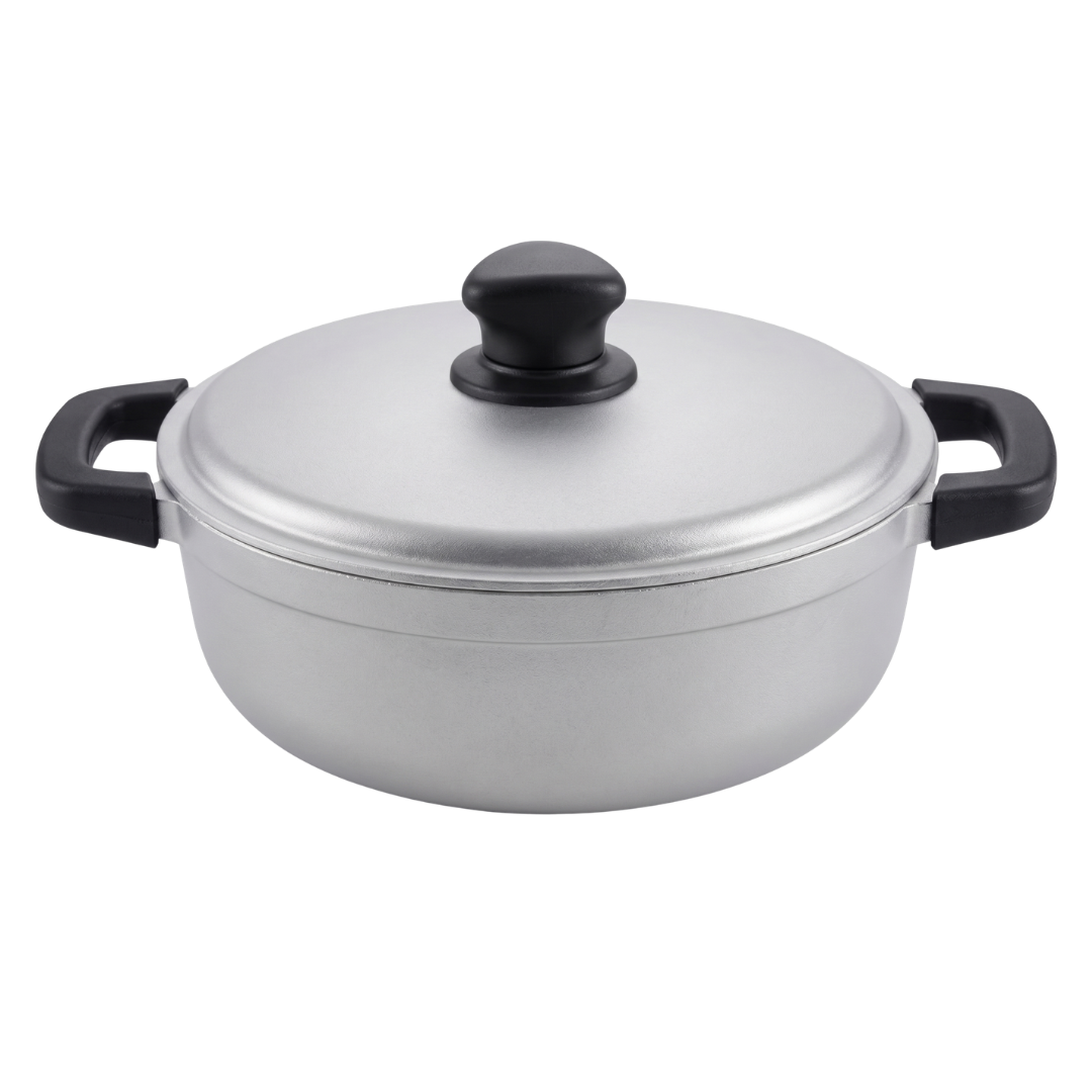 Aluminum Cooking Pot with Lid for Rice, Soups, and Stews