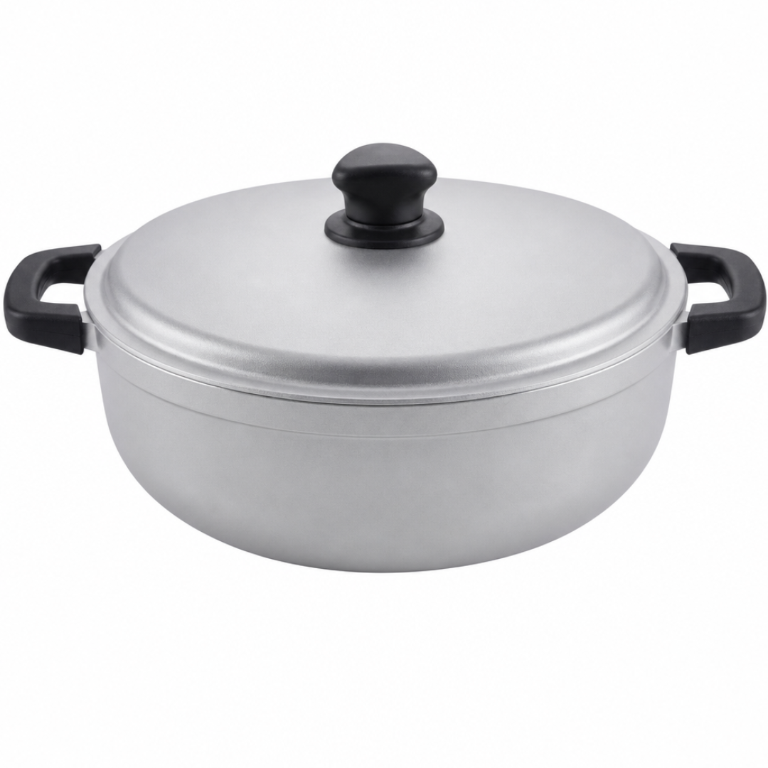 Aluminum Cooking Pot with Lid for Rice, Soups, and Stews
