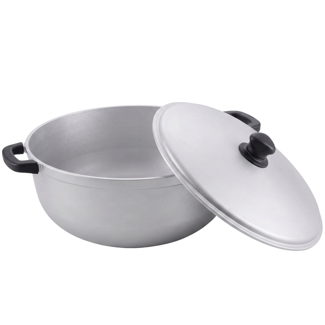 Aluminum Cooking Pot with Lid for Rice, Soups, and Stews