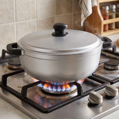 Aluminum Cooking Pot with Lid for Rice, Soups, and Stews