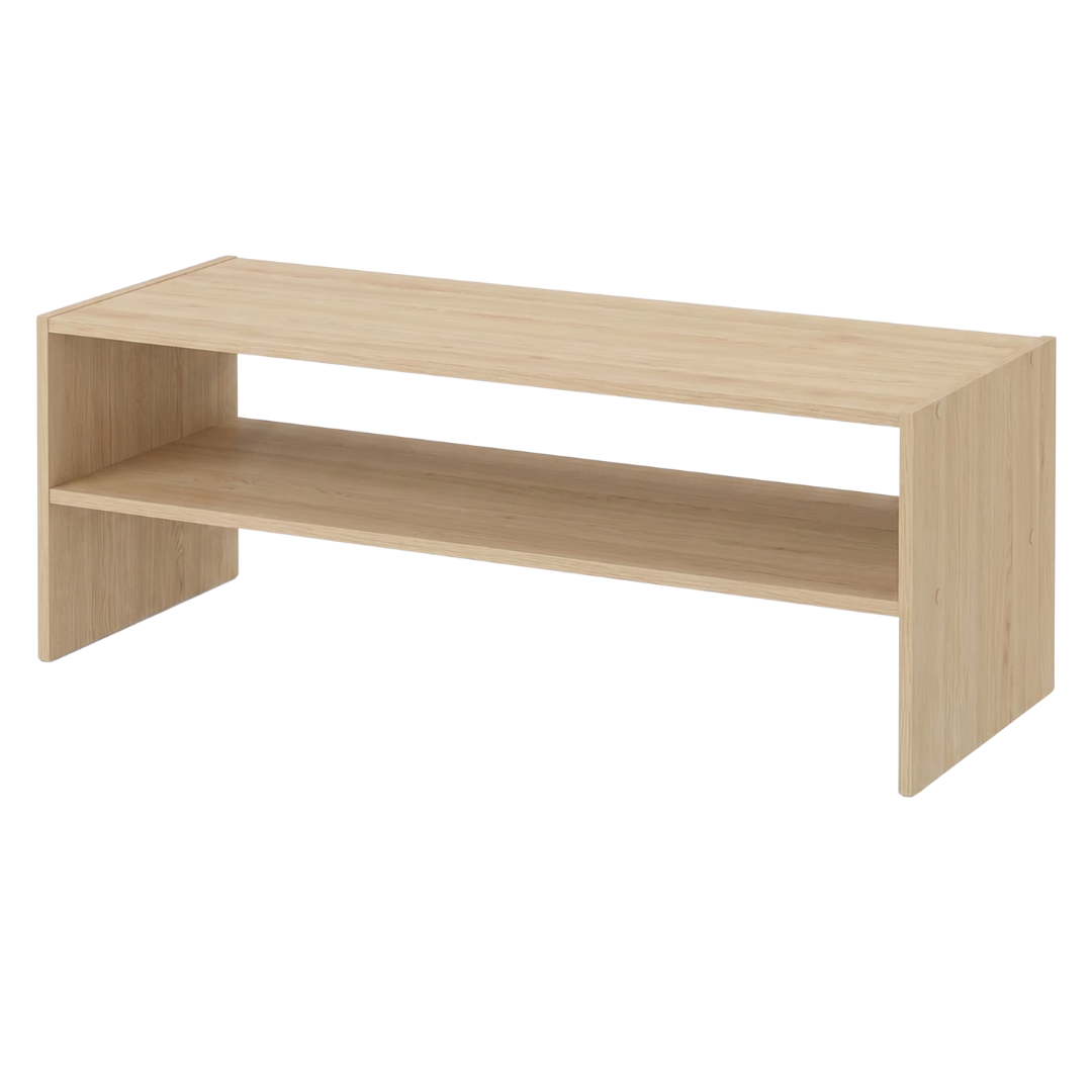 Wooden Shoe Rack with Two Levels for Home Storage, Available in 24/28/32 in