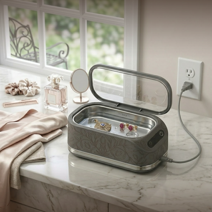 Jewelry Cleaner with Ultrasonic Technology, 48kHz Frequency, Steel Tank