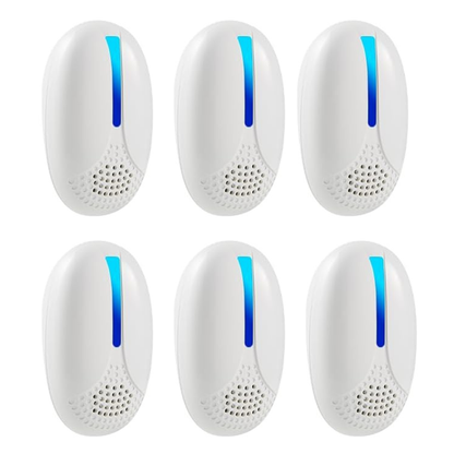 6-Pack Ultrasonic Pest Repellent Plugs – Covers 1600 Sq Ft Area