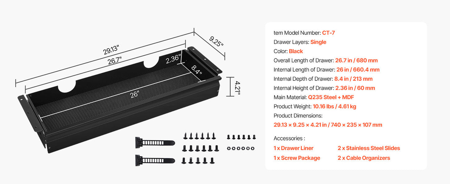 Slide-Out Drawer for Under-Desk Storage