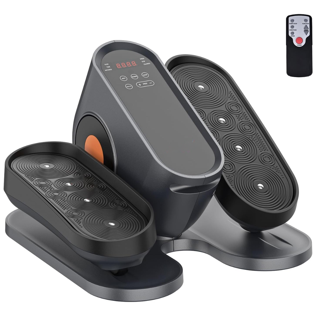 Compact Under-Desk Elliptical Trainer with Remote and LCD Screen