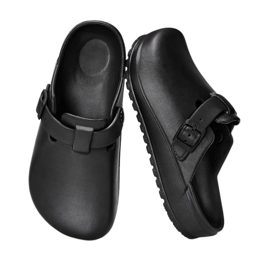 Adjustable Buckle Clogs for All Genders with Textured Sole
