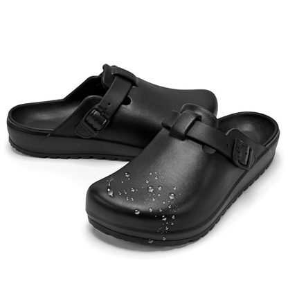 Adjustable Buckle Clogs for All Genders with Textured Sole