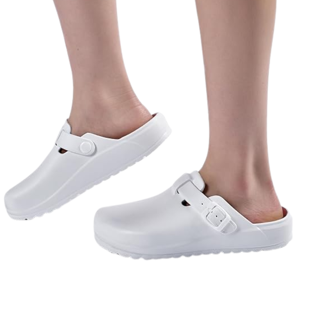 Adjustable Buckle Clogs for All Genders with Textured Sole