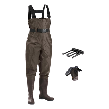 Nylon Chest Waders for Fishing and Fieldwork with PVC Boots – Unisex