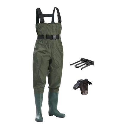 Nylon Chest Waders for Fishing and Fieldwork with PVC Boots – Unisex