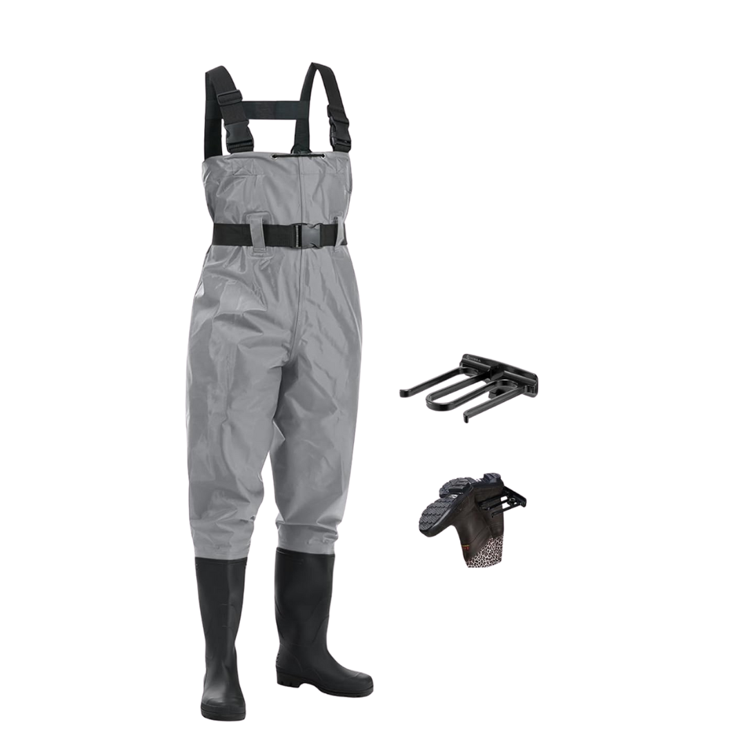 Nylon Chest Waders for Fishing and Fieldwork with PVC Boots – Unisex