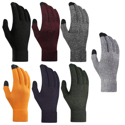 Touchscreen Knit Gloves for All with Soft Lining and Silicone Grip