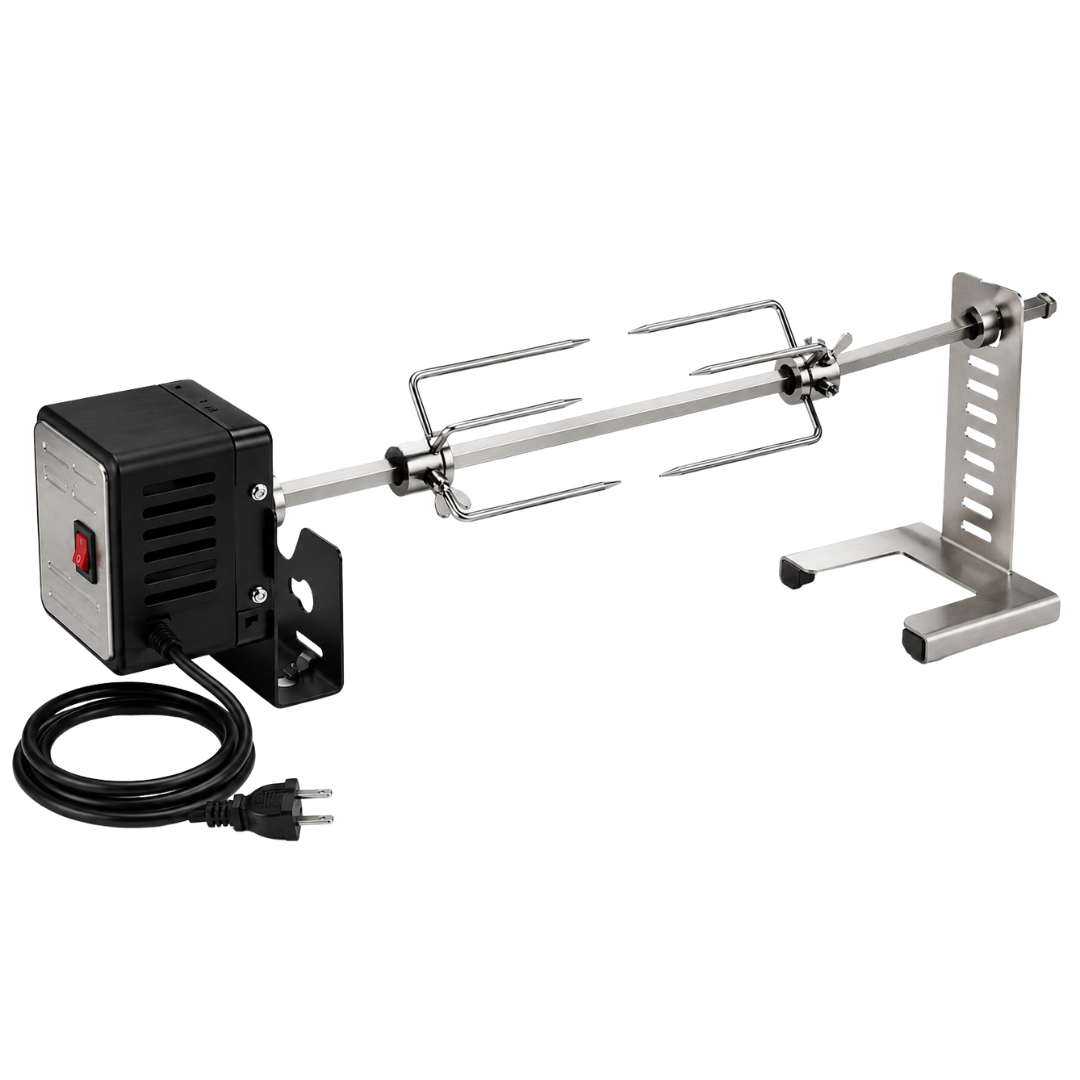 BBQ Grill Rotisserie Set with 28-Inch Skewer and Motor