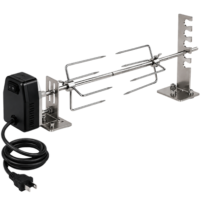 Outdoor Grill Rotisserie Kit with 120V Motor – Universal Fit