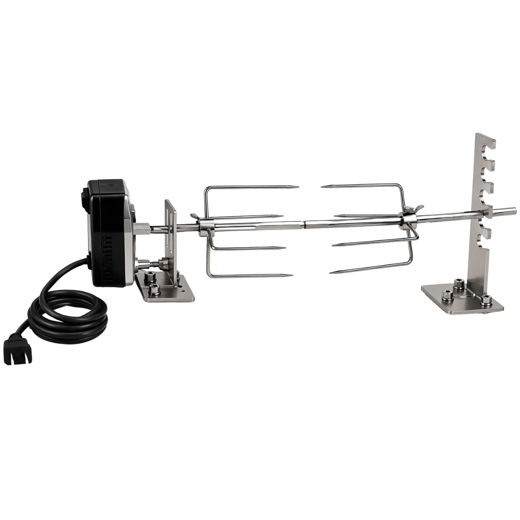 Outdoor Grill Rotisserie Kit with 120V Motor – Universal Fit