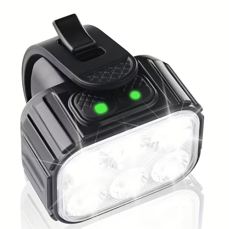 LED Bicycle Light with 4 Adjustable Brightness Settings, Rechargeable