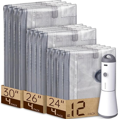 Travel Packing Vacuum Seal Bags with Rechargeable Air Pump