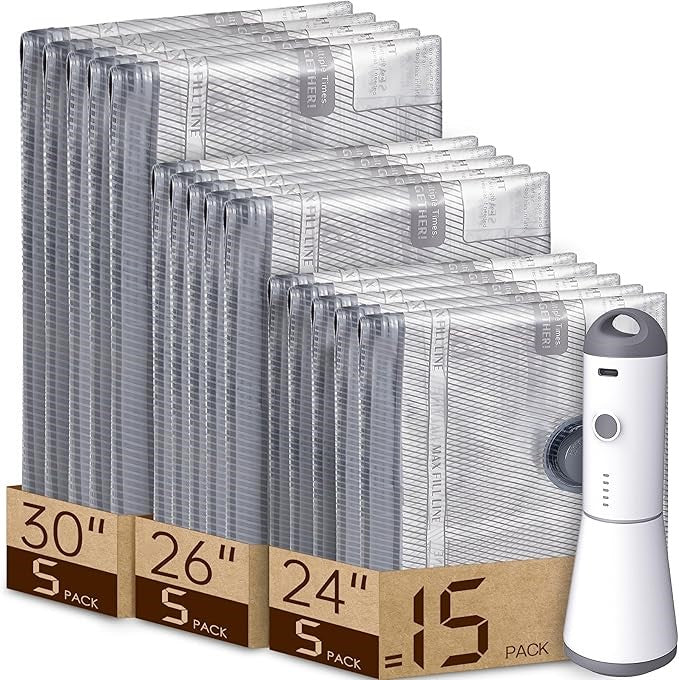 Travel Packing Vacuum Seal Bags with Rechargeable Air Pump