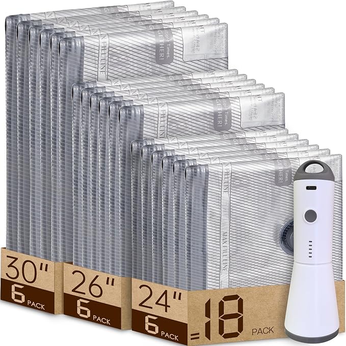 Travel Packing Vacuum Seal Bags with Rechargeable Air Pump