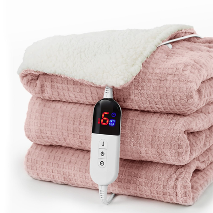 Electric Heating Blanket with Waffle Texture, 6 Settings, Digital Control & Auto Shutoff