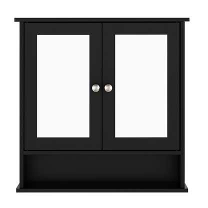 Bathroom Cabinet with Dual Mirrors and Three-Tier Storage – Wall Mounted