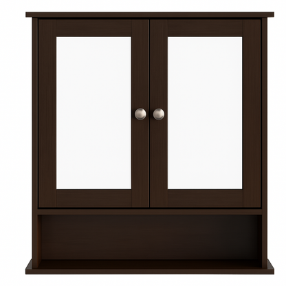 Bathroom Cabinet with Dual Mirrors and Three-Tier Storage – Wall Mounted