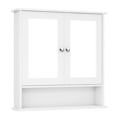 Bathroom Cabinet with Dual Mirrors and Three-Tier Storage – Wall Mounted