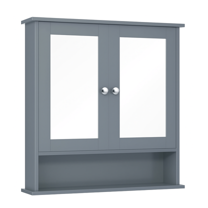 Bathroom Cabinet with Dual Mirrors and Three-Tier Storage – Wall Mounted