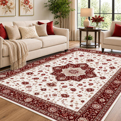 Soft Surface Area Rug 8 x 10 ft with Washable TPR Backing
