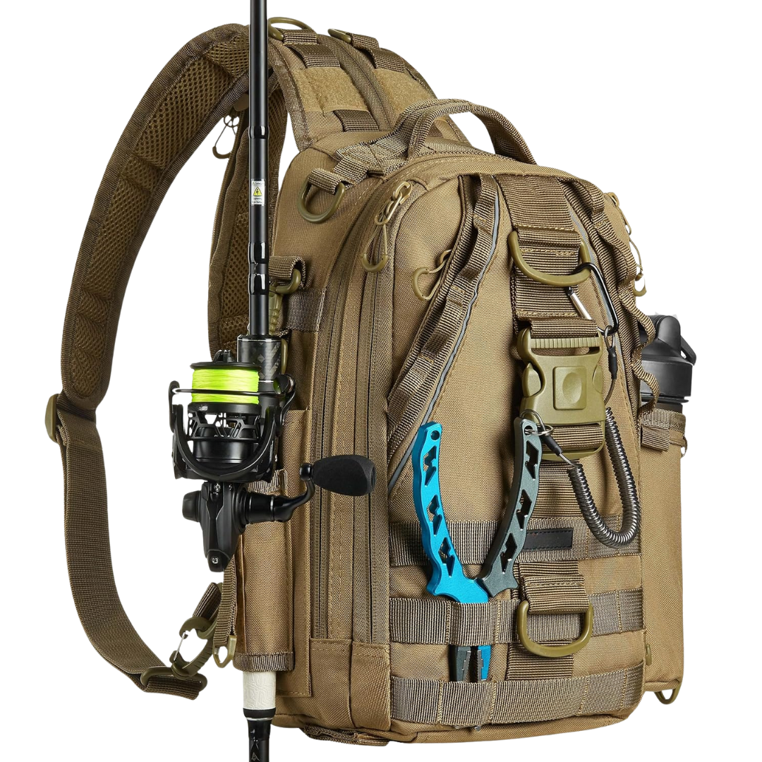 Fishing Backpack with Gear Storage and Rod Holder – Water-Resistant