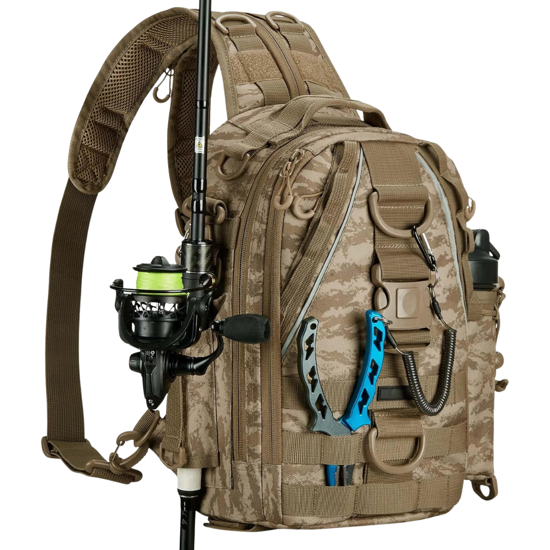Fishing Backpack with Gear Storage and Rod Holder – Water-Resistant