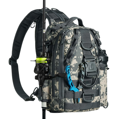 Fishing Backpack with Gear Storage and Rod Holder – Water-Resistant