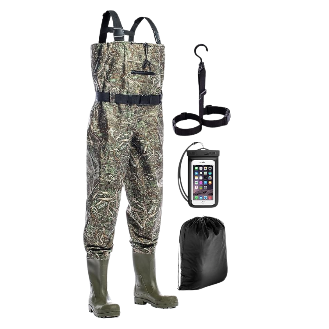 Nylon Chest Waders with Boots – Water-Resistant for Fishing and Hunting