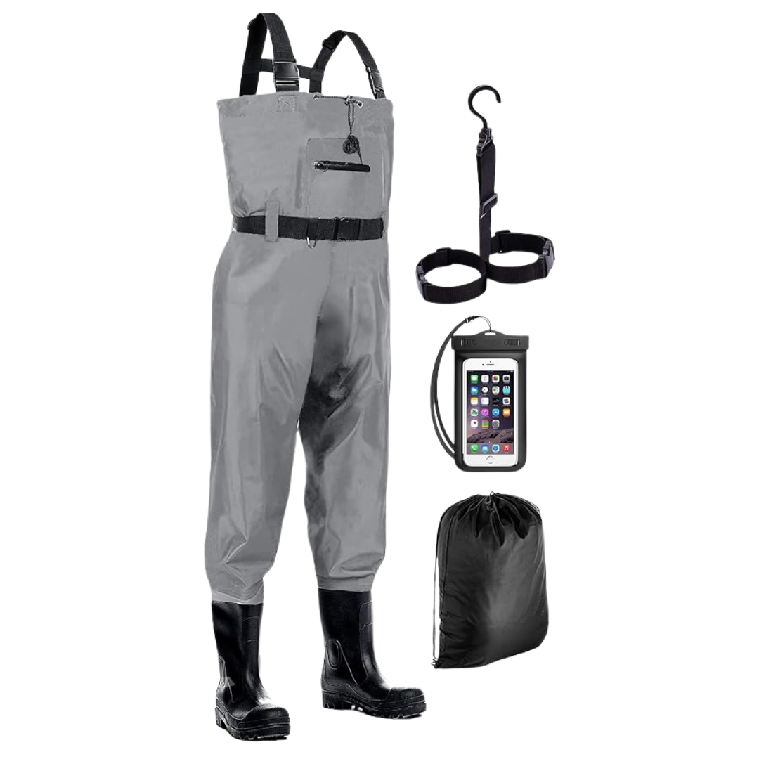 Nylon Chest Waders with Boots – Water-Resistant for Fishing and Hunting