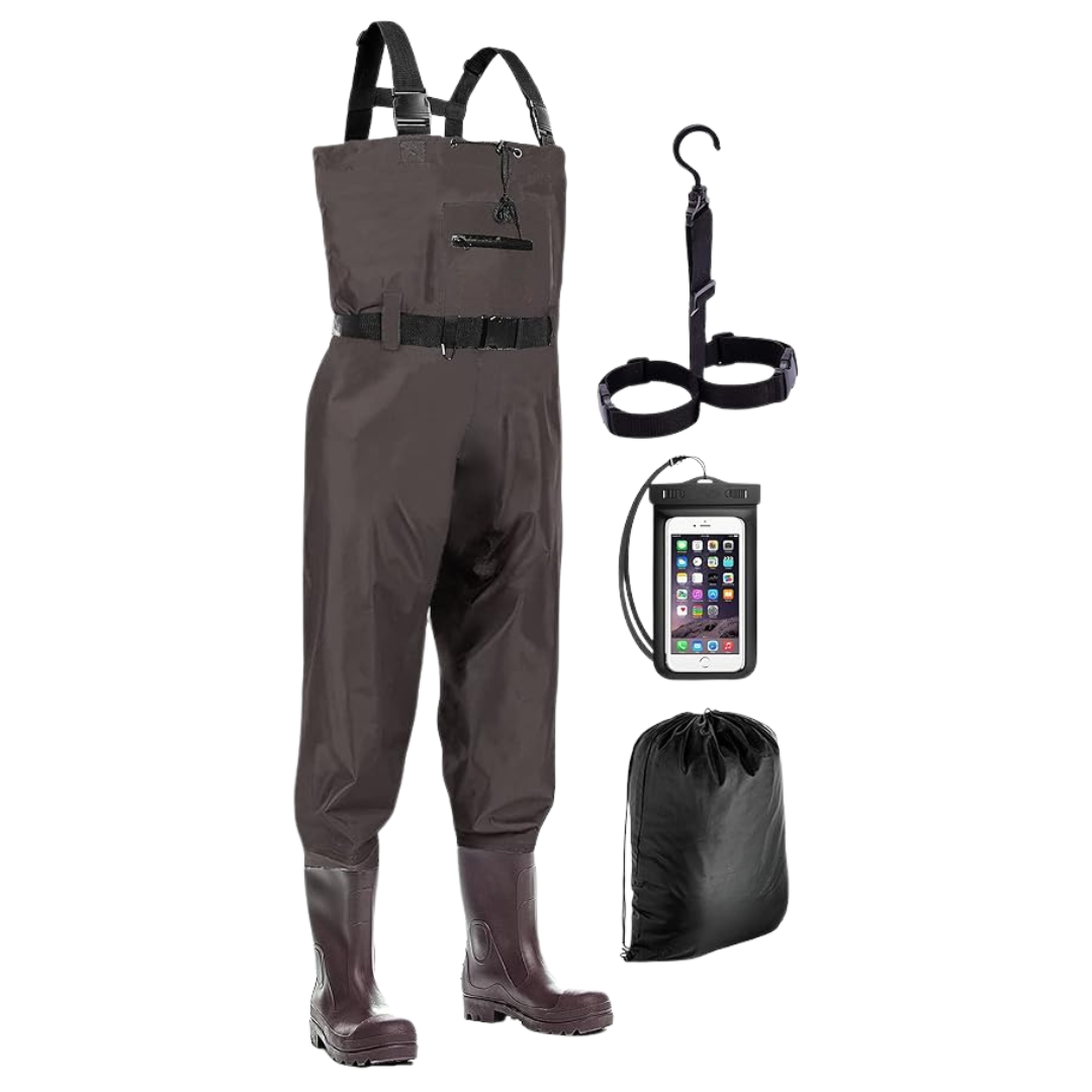 Nylon Chest Waders with Boots – Water-Resistant for Fishing and Hunting