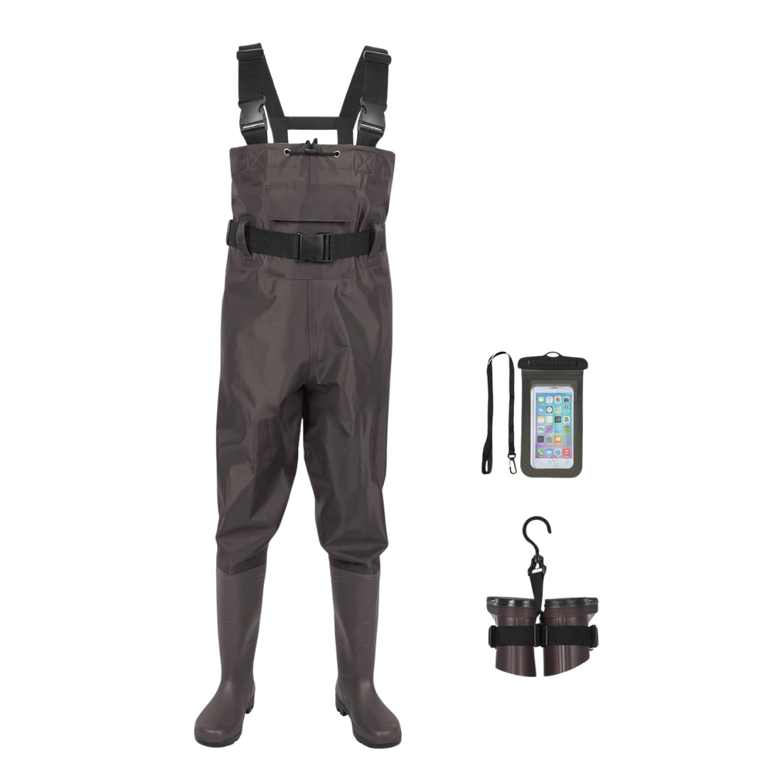 Nylon PVC Chest Waders with Boots – Water-Resistant Design