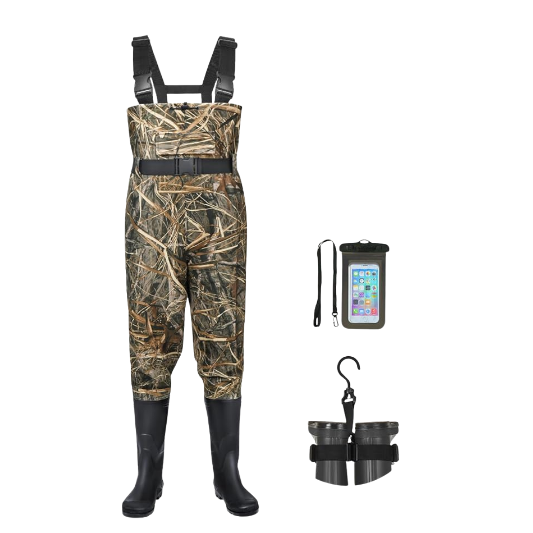 Nylon PVC Chest Waders with Boots – Water-Resistant Design