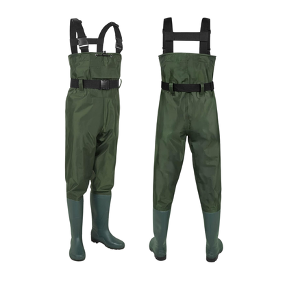 Nylon PVC Chest Waders with Boots – Water-Resistant Design
