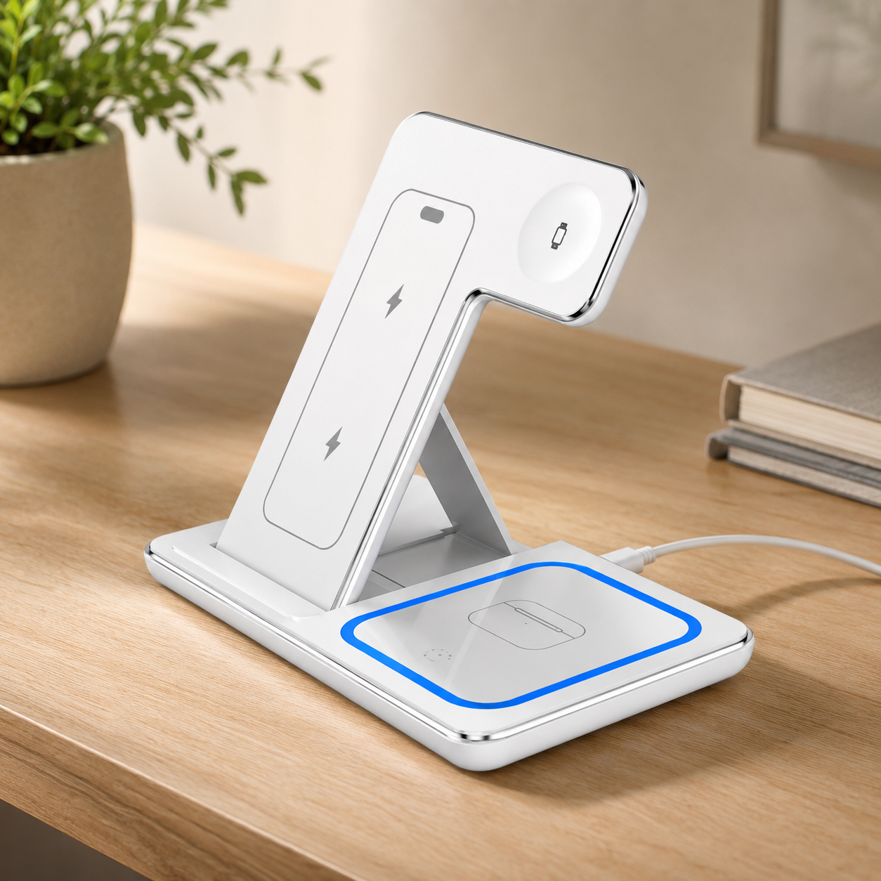3-in-1 Wireless Charging Dock – Foldable and Versatile Charging Solution