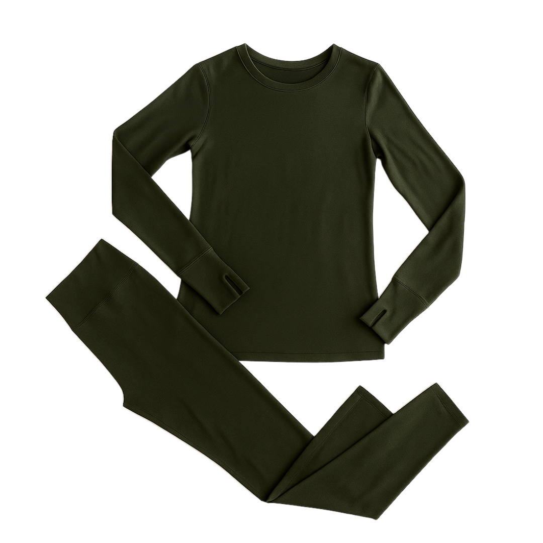 Thermal Base Layer Set for Women - Fleece Lined Shirt and Leggings