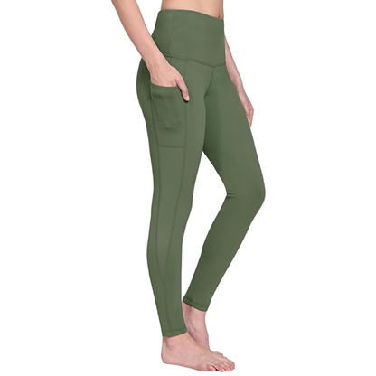 High Waist Winter Leggings for Women with Pockets and Fleece Lining