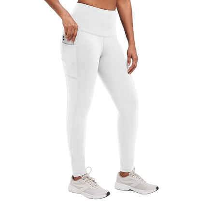 High Waist Winter Leggings for Women with Pockets and Fleece Lining