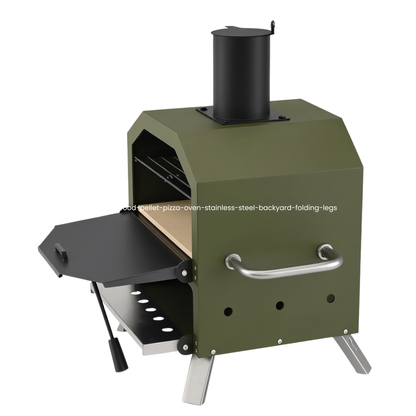 Dual-Level Cooking Outdoor Pizza Oven with Stone for Wood Fire